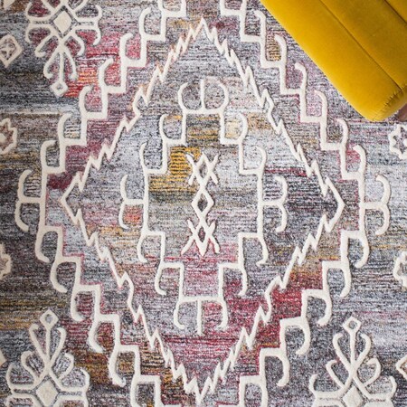 Safavieh 6 x 6 ft. Metro Global Square Area Rug Red & Ivory MET860Q-6SQ